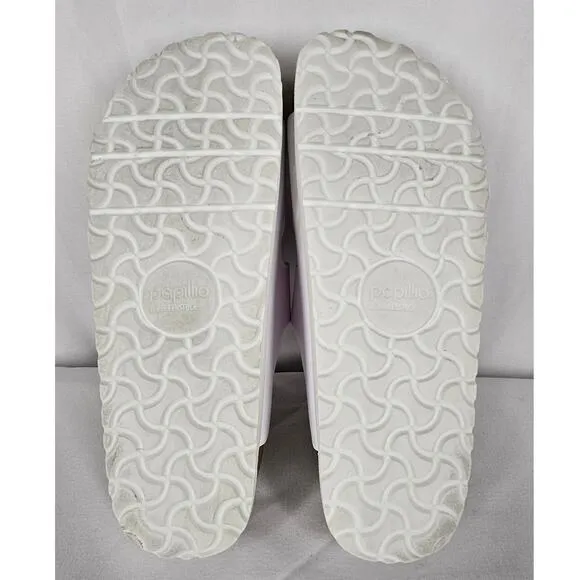 PAPILLIO BIRKENSTOCK VEGAN ARIZONA WHITE SANDALS WOMEN'S SIZE 41