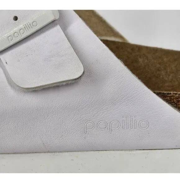PAPILLIO BIRKENSTOCK VEGAN ARIZONA WHITE SANDALS WOMEN'S SIZE 41