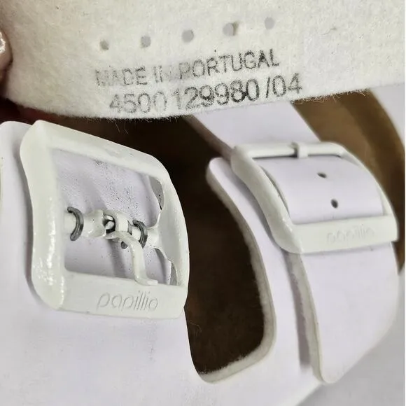 PAPILLIO BIRKENSTOCK VEGAN ARIZONA WHITE SANDALS WOMEN'S SIZE 41