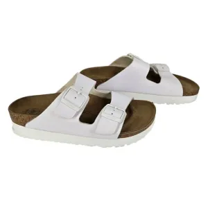 PAPILLIO BIRKENSTOCK VEGAN ARIZONA WHITE SANDALS WOMEN'S SIZE 41