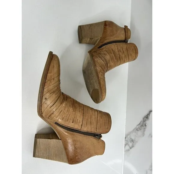 Paul Green Malibu Sliced Zip Tan 3 Inch Bootie Size UK 3.5/ US 6​​​​​​