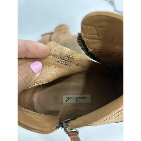Paul Green Malibu Sliced Zip Tan 3 Inch Bootie Size UK 3.5/ US 6​​​​​​
