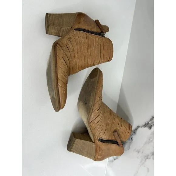 Paul Green Malibu Sliced Zip Tan 3 Inch Bootie Size UK 3.5/ US 6​​​​​​