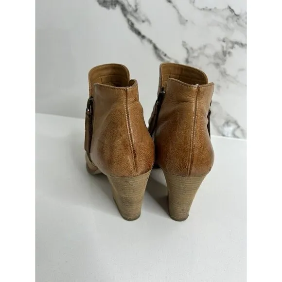 Paul Green Malibu Sliced Zip Tan 3 Inch Bootie Size UK 3.5/ US 6​​​​​​