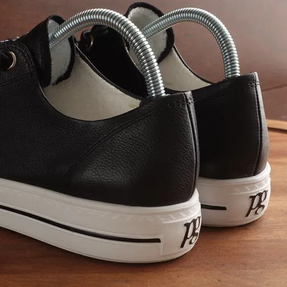 Paul Green Sneakers Womens SZ UK 7.5 US 10 Black Hadley Platform Leather Shoes