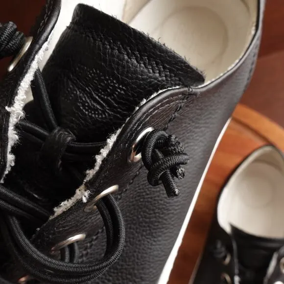 Paul Green Sneakers Womens SZ UK 7.5 US 10 Black Hadley Platform Leather Shoes