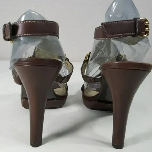 Pelle Moda Womens Sandals Size 9.5 Embellished Ankle Strap Open Toe Heels Shoes