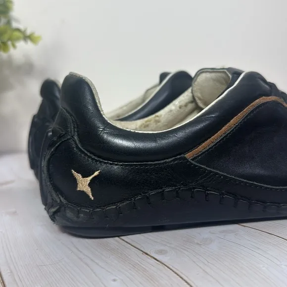 Pikolinos Black Leather Slip On Driving Men's Shoes Moccasin Loafers Size 9.5
