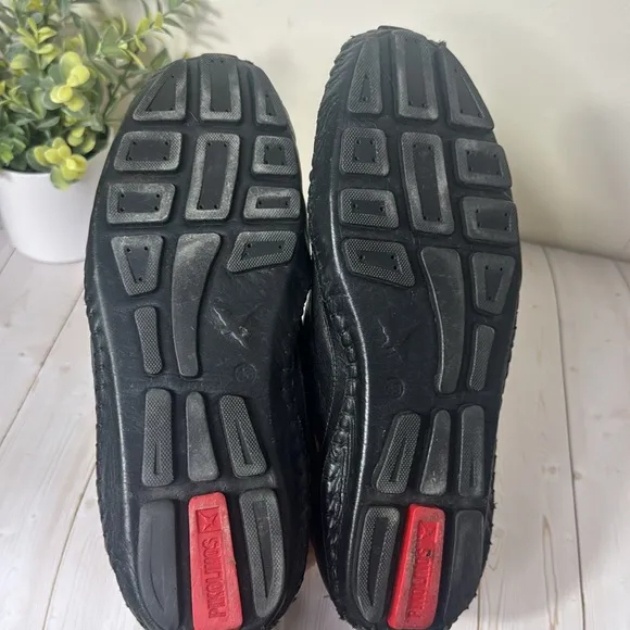 Pikolinos Black Leather Slip On Driving Men's Shoes Moccasin Loafers Size 9.5