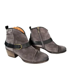 Pikolinos | Gray Baqueira Suede Cowboy Ankle Boots Size 40