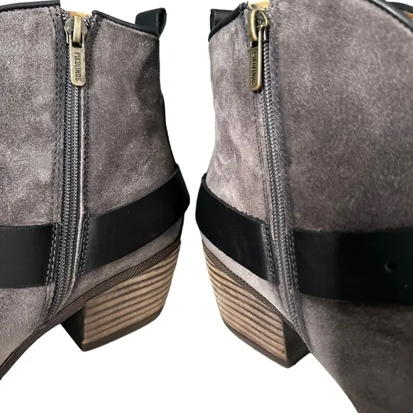 Pikolinos | Gray Baqueira Suede Cowboy Ankle Boots Size 40