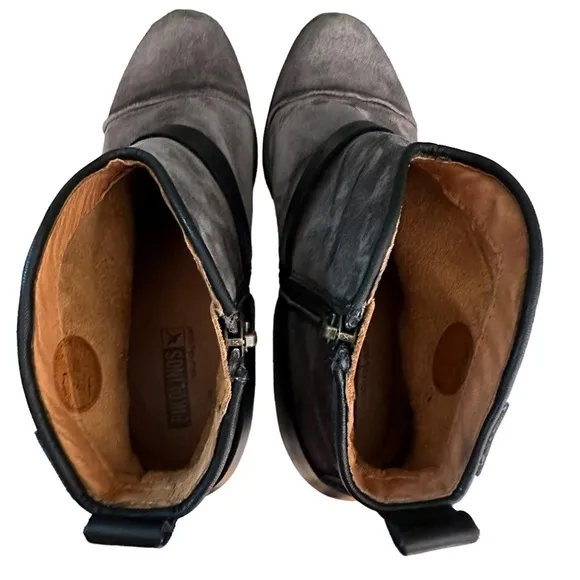 Pikolinos | Gray Baqueira Suede Cowboy Ankle Boots Size 40
