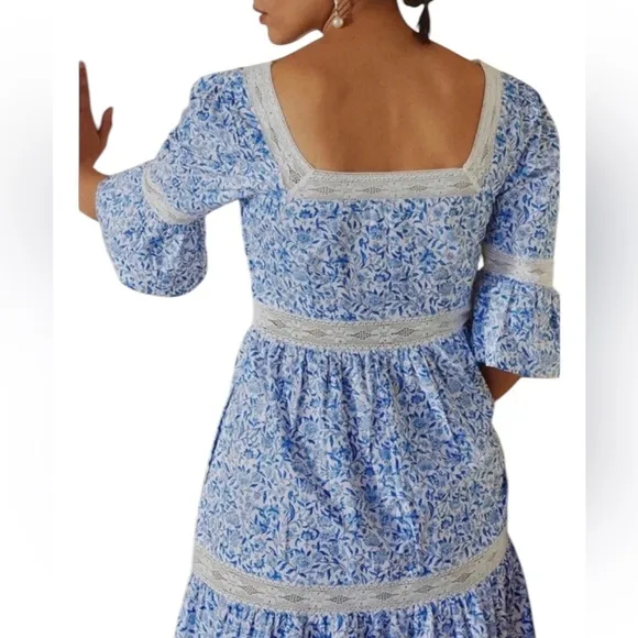 Pink City Prints Celine Dress x Tuckernuck. Sky Chintz. L. NWT