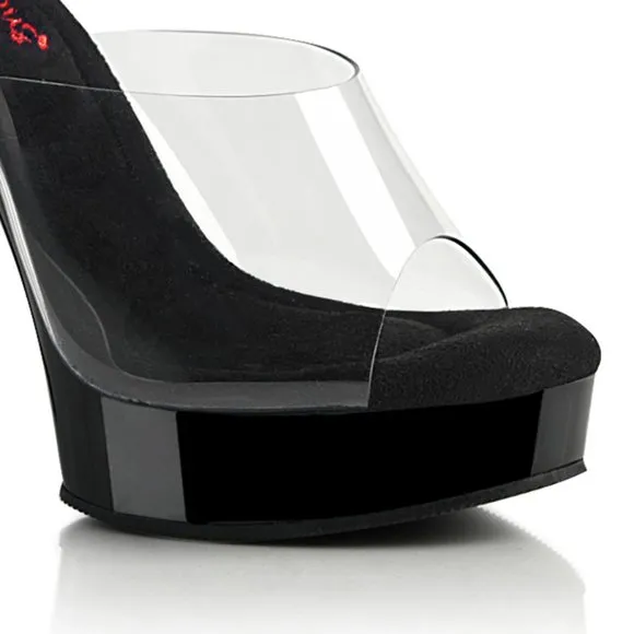 Platform Clear Comfort Width High Heel Shoes