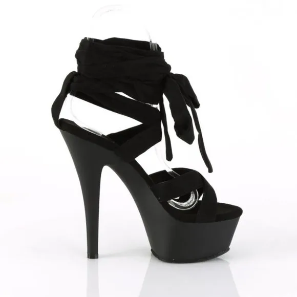 Platform Criss Cross Wrap Around High Heel Shoes