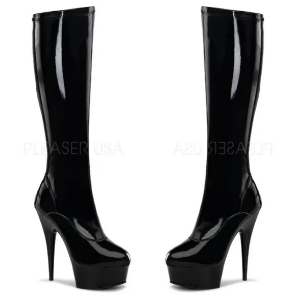 Platform Knee High Heel Boots