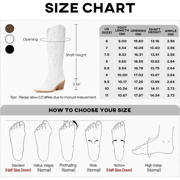 Platikly  Cowboy Boots Women White Polyurethane (PU) Wide Calf Rhinestone Boots