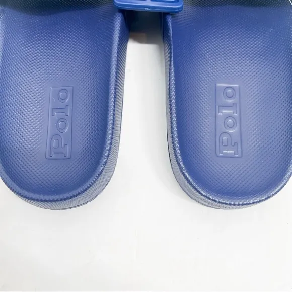 Polo Ralph Lauren Cayson Navy CP-93 Beach Ball Bear Slides Sandals Flip Flop