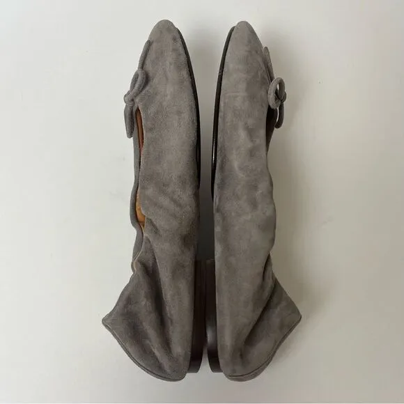 Polo Ralph Lauren Suede Pony Ballet Ballerina Shoes Gray Made in Spain 5.5 $398