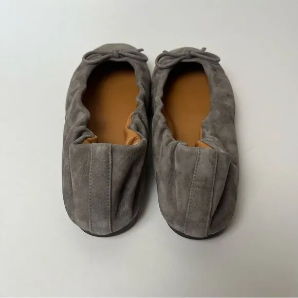 Polo Ralph Lauren Suede Pony Ballet Ballerina Shoes Gray Made in Spain 5.5 $398