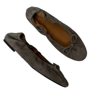 Polo Ralph Lauren Suede Pony Ballet Ballerina Shoes Gray Made in Spain 5.5 $398