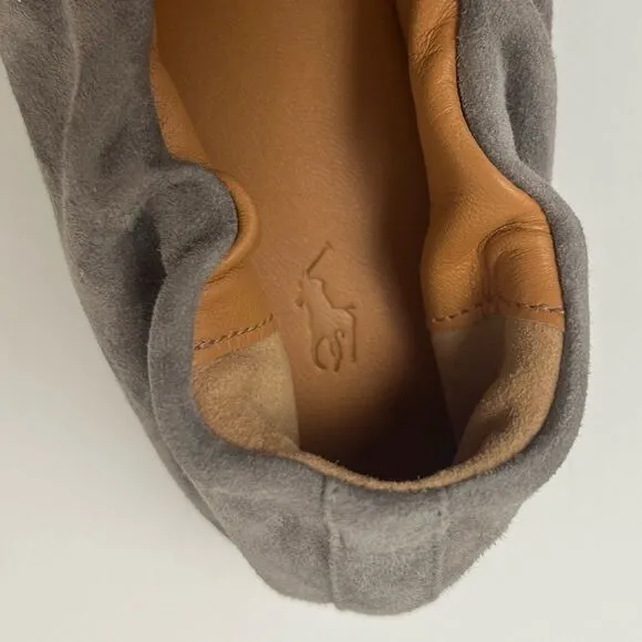 Polo Ralph Lauren Suede Pony Ballet Ballerina Shoes Gray Made in Spain 5.5 $398