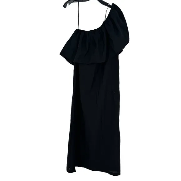 Pomander Place by Tuckernuck Black Florencia One Shoulder Midi Dress Size Small