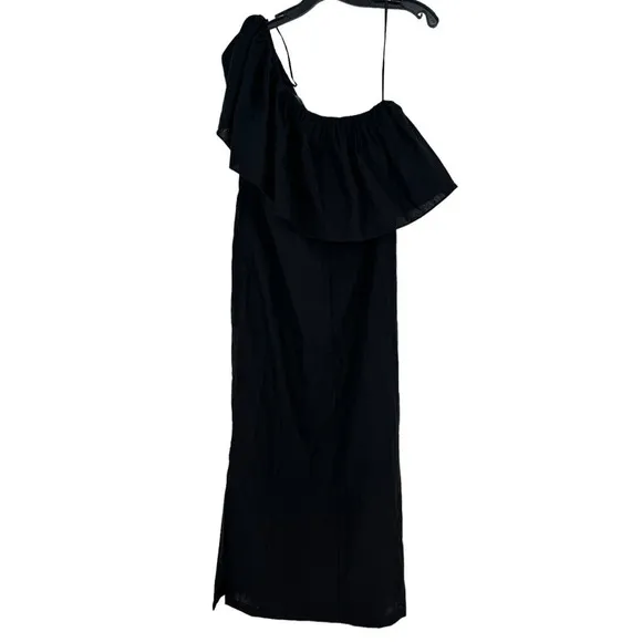Pomander Place by Tuckernuck Black Florencia One Shoulder Midi Dress Size Small