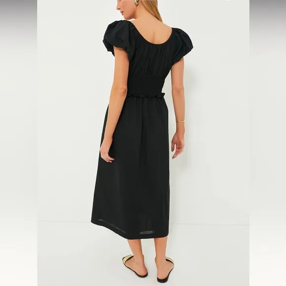 POMANDER PLACEBlack Puff Sleeve Flynn Dress