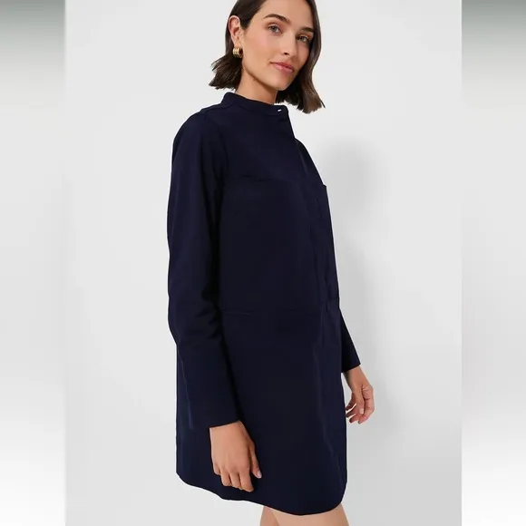 POMANDER PLACENavy Twill Denim Wellington Dress