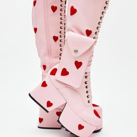 PRETTY IN PINK Knee High Boots ( BRAND NEW !!! )
