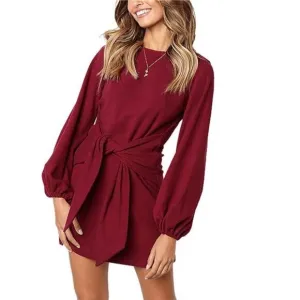 PRETTYGARDEN Women's Cocktail Dress | Elegant, Long Lantern Sleeve, Short,