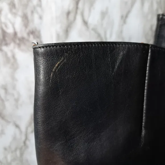Prialpas Gomma Women's Black‎ Leather Heel Boots Size 38 Made In Italy