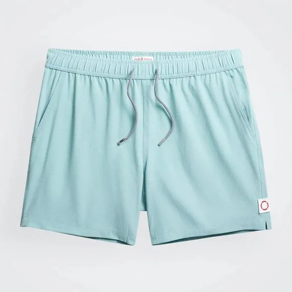 Public Beach Pastel Green Performance Classic 6&quot; Short with Mesh Brief