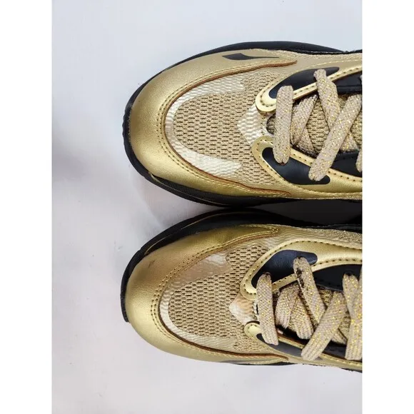 Puma Baby Phat X RsCurve Womens Gold Sparkle Sneakers Casual Shoes 38460601 SZ 7