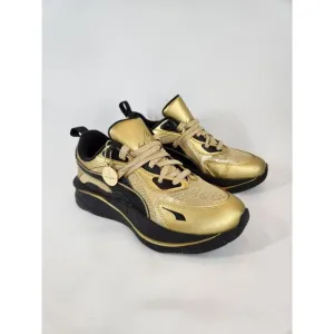 Puma Baby Phat X RsCurve Womens Gold Sparkle Sneakers Casual Shoes 38460601 SZ 7