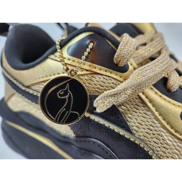 Puma Baby Phat X RsCurve Womens Gold Sparkle Sneakers Casual Shoes 38460601 SZ 7
