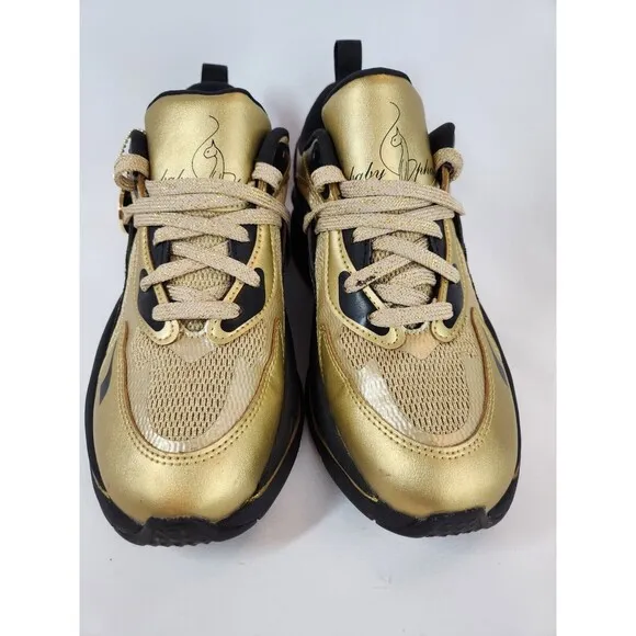Puma Baby Phat X RsCurve Womens Gold Sparkle Sneakers Casual Shoes 38460601 SZ 7