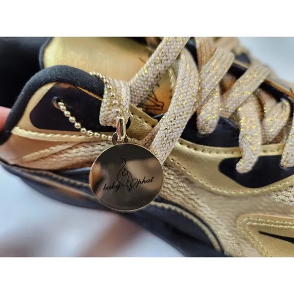 Puma Baby Phat X RsCurve Womens Gold Sparkle Sneakers Casual Shoes 38460601 SZ 7