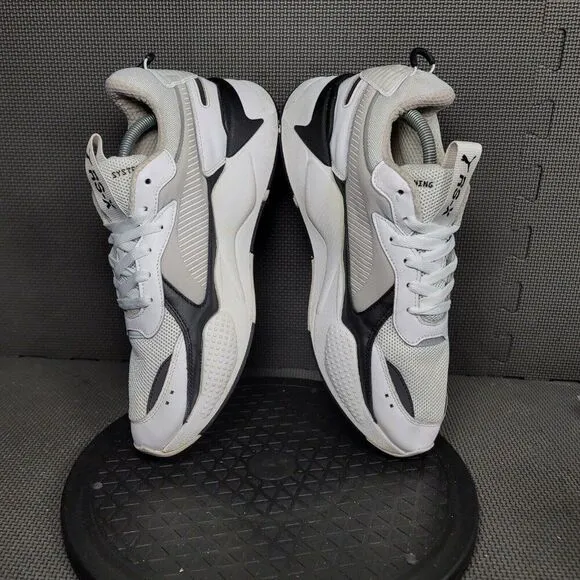Puma RS-X Core Shoes Mens Sz 13 White Gray Black Athletic Trainers Sneakers