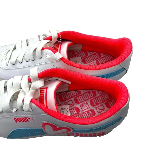 Puma Sneakers Shoes Roma Amor Heart Platform White SZ 10 US Womens 371861-01 New