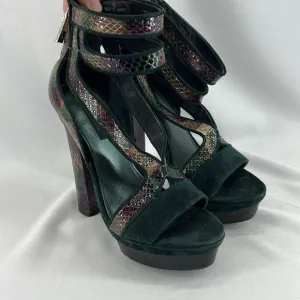 Rachel Zoe Payton Suede and snake Platform Heels