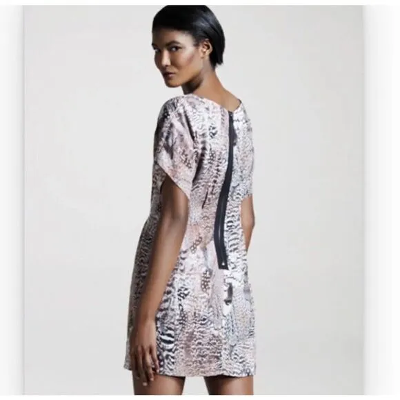 Rag and Bone 100% Silk Dalmeny Feather Print Dress Size 6