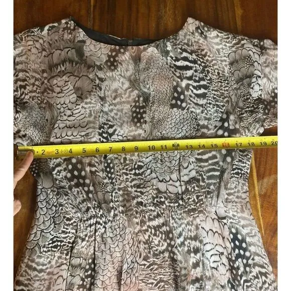 Rag and Bone 100% Silk Dalmeny Feather Print Dress Size 6