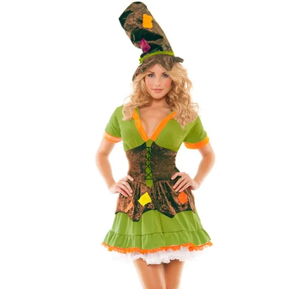 Ragamuffin Costume Dress and Stove Pipe Hat Small