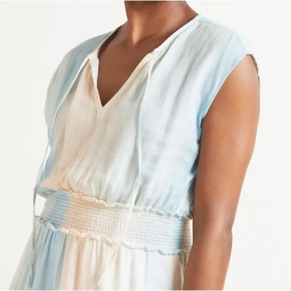 Rails Ashlyn midi dress in Sunset Gradient size small linen blend