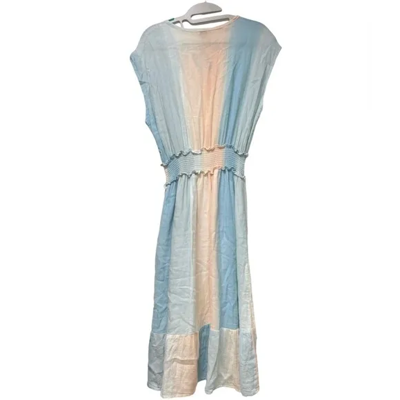 Rails Ashlyn midi dress in Sunset Gradient size small linen blend