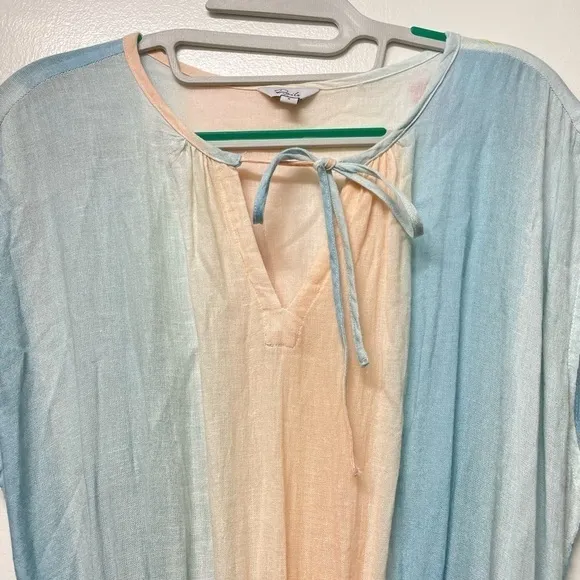 Rails Ashlyn midi dress in Sunset Gradient size small linen blend