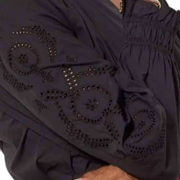 Rails‎ womens dress XL Saylor black eyelet ruffle hem witchy mobwife  $298 NWOT