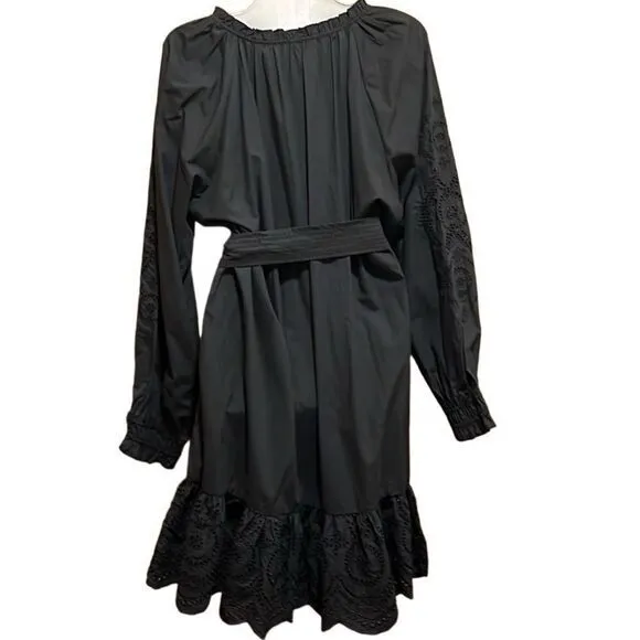 Rails‎ womens dress XL Saylor black eyelet ruffle hem witchy mobwife  $298 NWOT